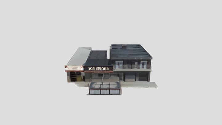Two-story commercial street building. – Gratis 3D-model STL