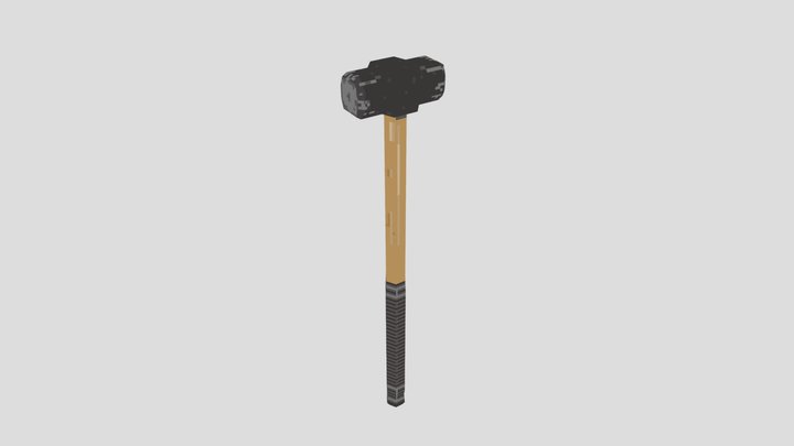 Sledge Hammer low poly pixel textured – Modelo 3D gratuito STL