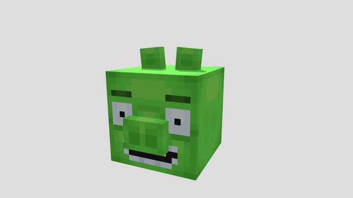 Pig - Angry birds Minecraft Style 3D Model