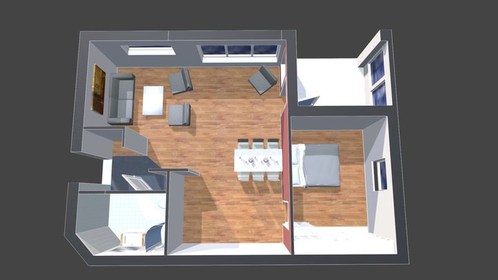 Treklöver_Demo_Lägenhet_1 3D Model