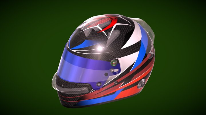 #124 WangHao LuckyStar V2 Bell racing helmet HP7 3D Model