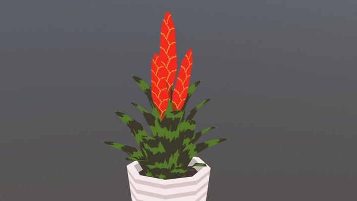 Pixel Plant Flaming Sword 3D Model