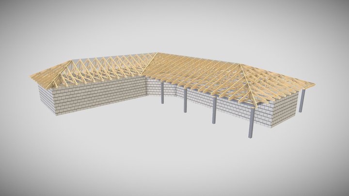 Комплект стропильных конструкций 3D Model