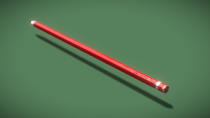HB Pencil - Worn - Fully Textured 3D Model