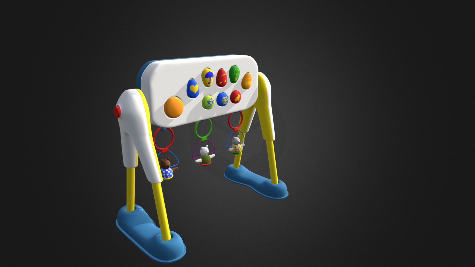 3D model Interactive Toy - This is a 3D model of the Interactive Toy. The 3D model is about a pair of earbuds.