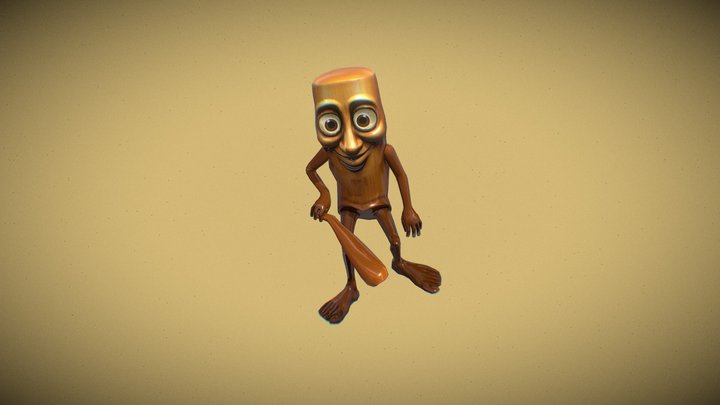 Tung Tung Sahur Rigged Model with All Animations 3D Model