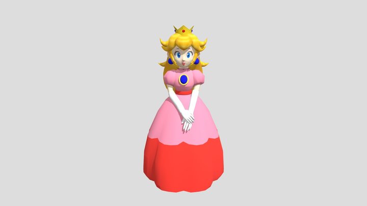 GameCube - Super Smash Bros Melee - Peach Trophy 3D Model