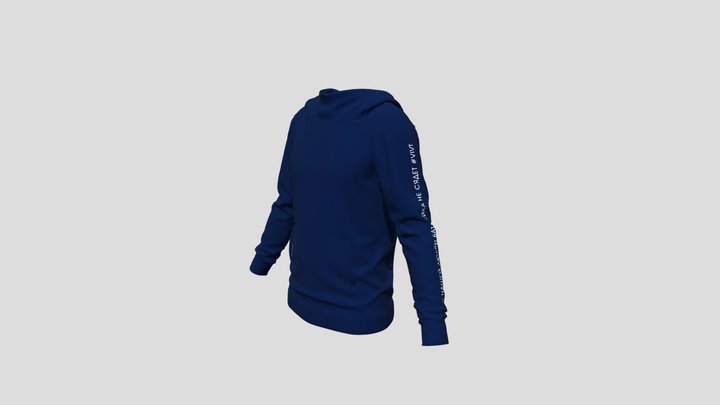 Blue hoodie with print 3D Model