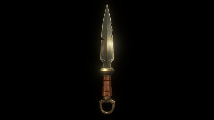 Stylized Arcane-Steampunk Dagger 1 3D Model