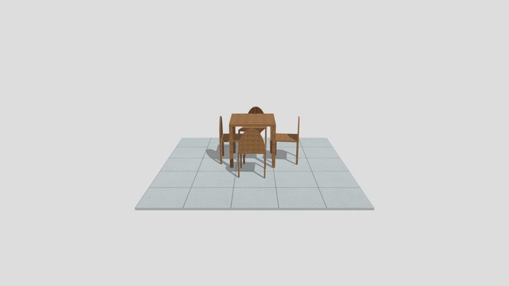 Tabre and chair 3D Model