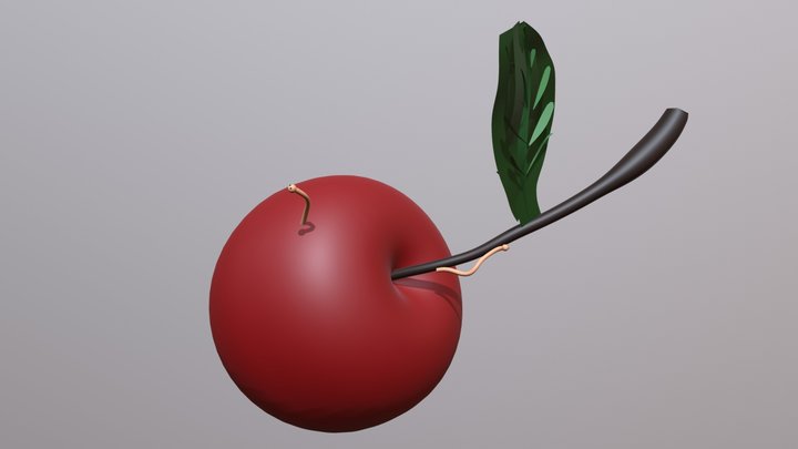 Cherry and worms 3D Model