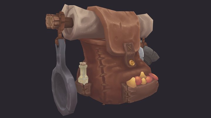 Mushroom Hunting Bag 3D Model