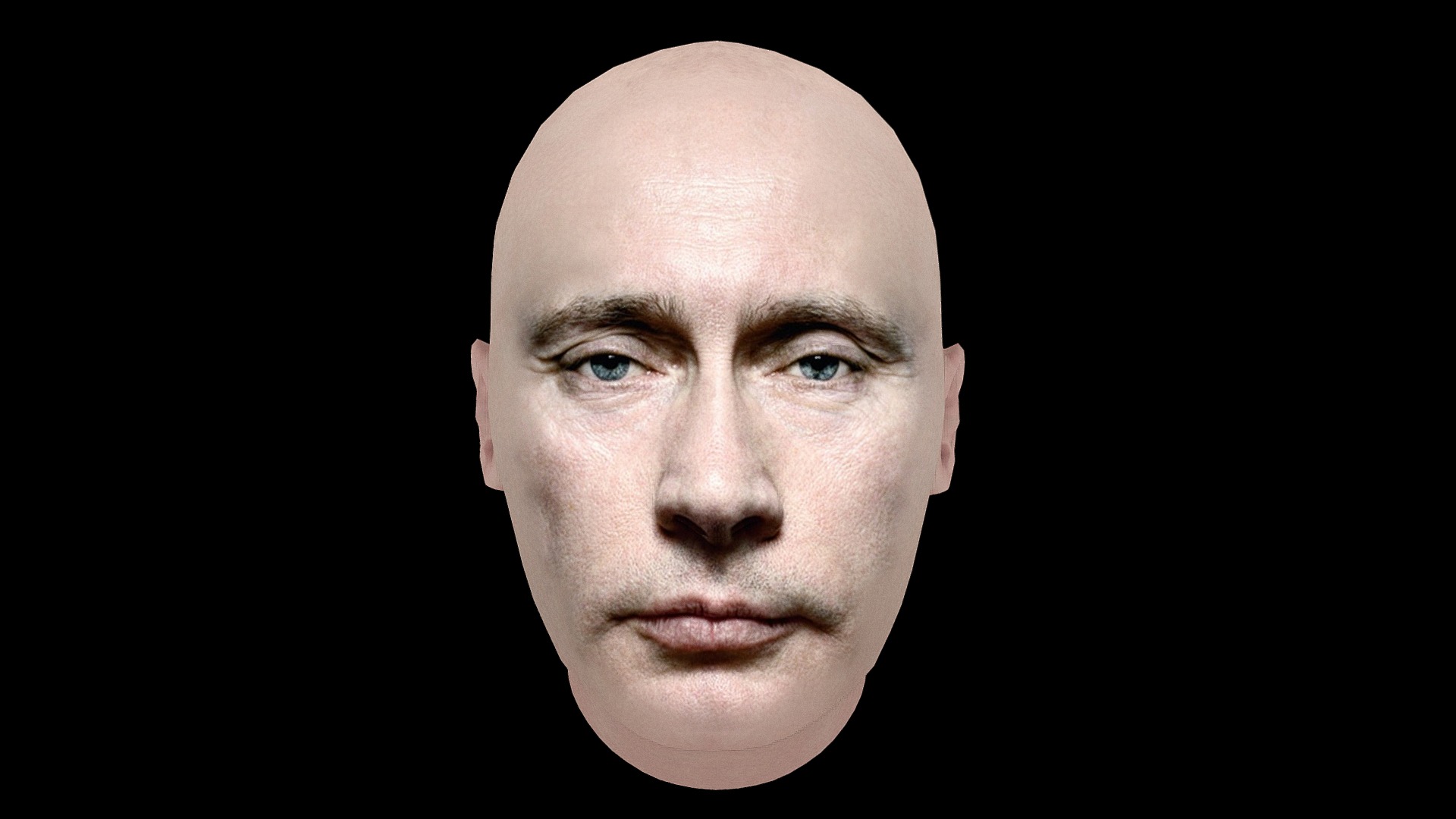 3D model Putin - This is a 3D model of the Putin. The 3D model is about a man's head with a straight face.