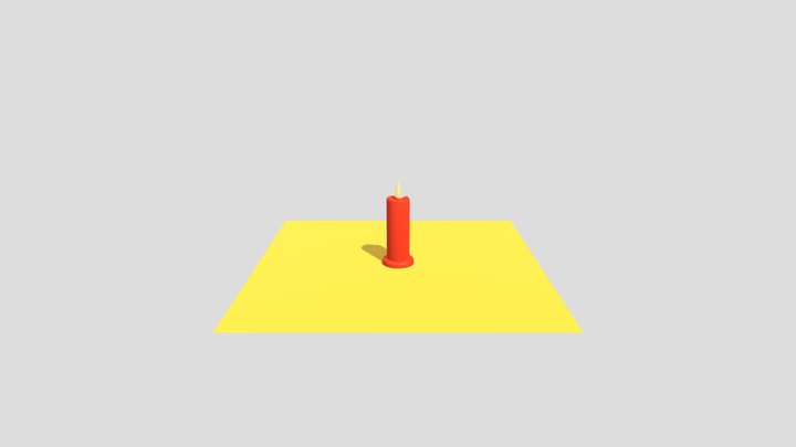 Stylized Candle with Flame | Low-Poly 3D Model 3D Model
