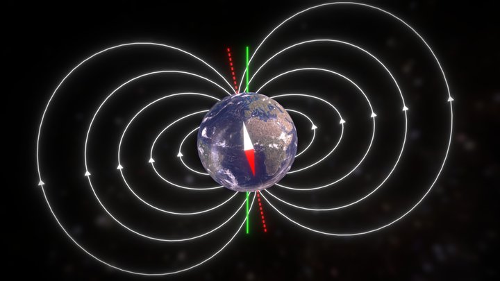 Μαγνητικό πεδίο της Γης 3D Model