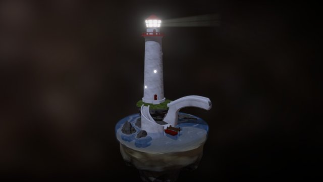 Lighthouse Island Scene 3D Model