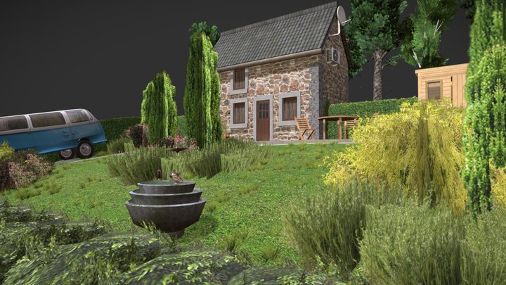 DAE Diorama - Grandma's House 3D Model