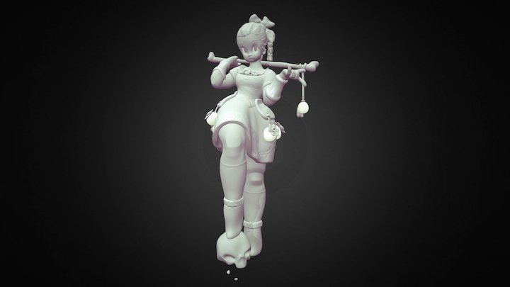 Girl with bones 3D Model