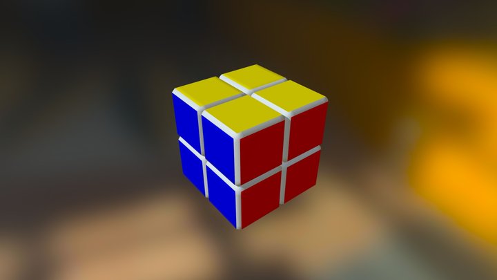 Rubik's Cube 2x2 White 3D Model