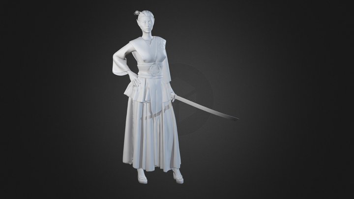 Elf - Samurai (Without Textures) 3D Model