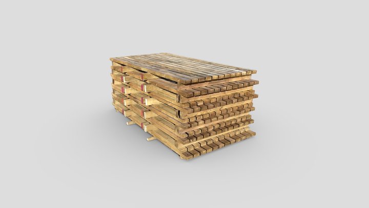 Pile of wood (pier) 3D Model