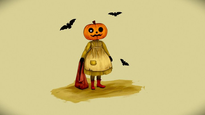 Pumpkin Girl 3D Model