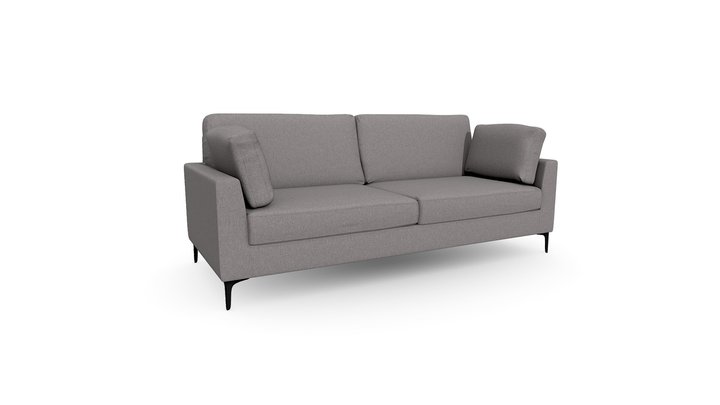 sofa3PuestosElvisTelaGris4Cn980 3D Model