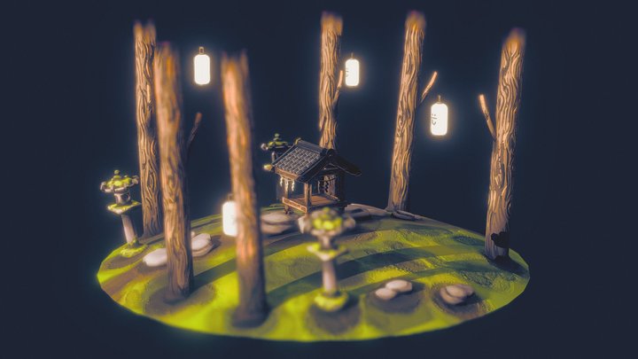 Shrine in the Forest 3D Model