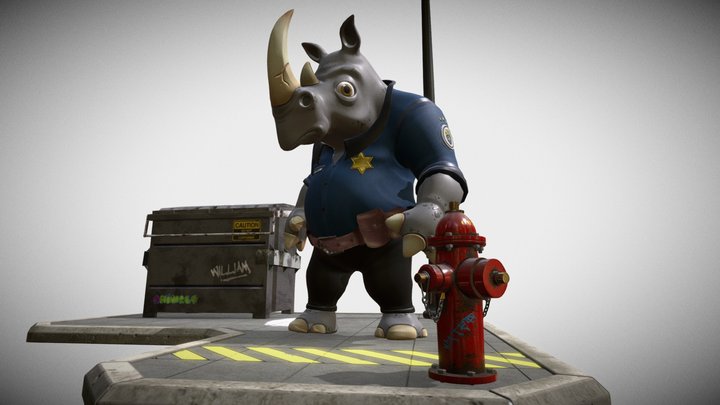 Rhino policeman WILLIAM 3D Model