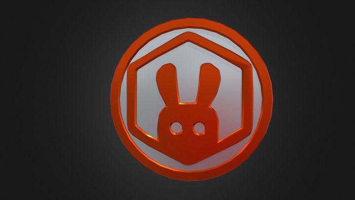 Orange Bunny Coin 3D Model