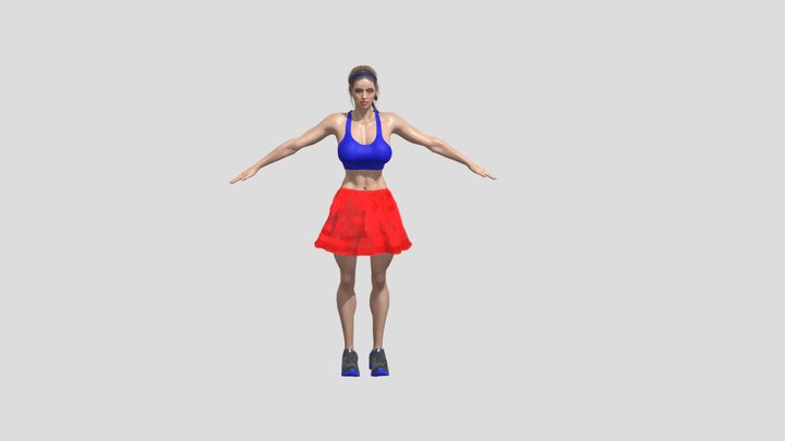 Hot Sports Girl 3D Model