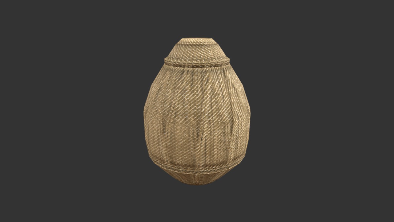 3D model Wicker Basket - This is a 3D model of the Wicker Basket. The 3D model is about a close-up of a lamp.