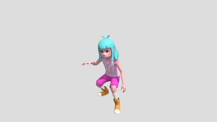 Kid Dribble Basketball but No Ball 3d animation