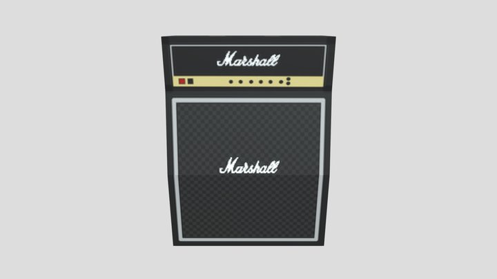 Marshall Guitar Amplifier and Cabinet 3D Model