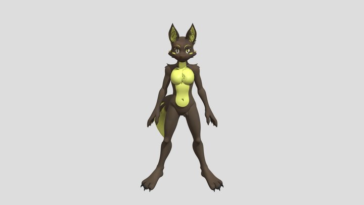 anthropomorphic wolf character 3D Model