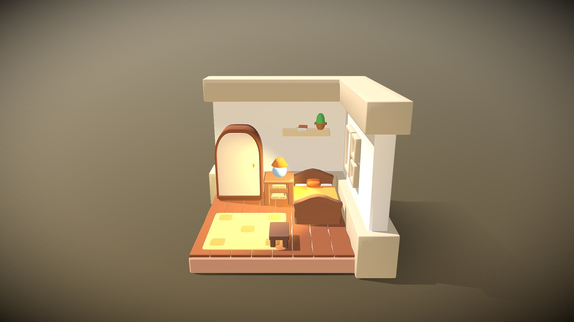 Dreamscape Haven: 3D Low Poly Bedroom - Download Free 3D model by Ahmad ...