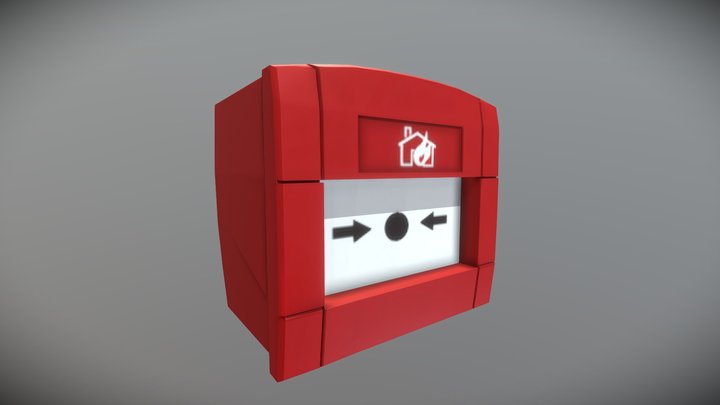 UK Fire Alarm Button 3D Model