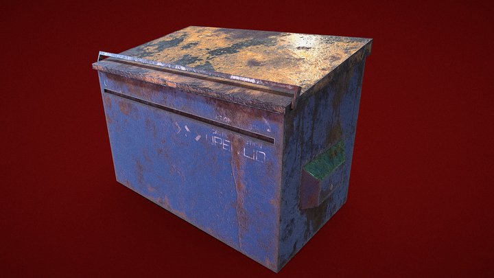 Rusty Blue Dumpster (4K Textures) – Modello 3D gratuito STL