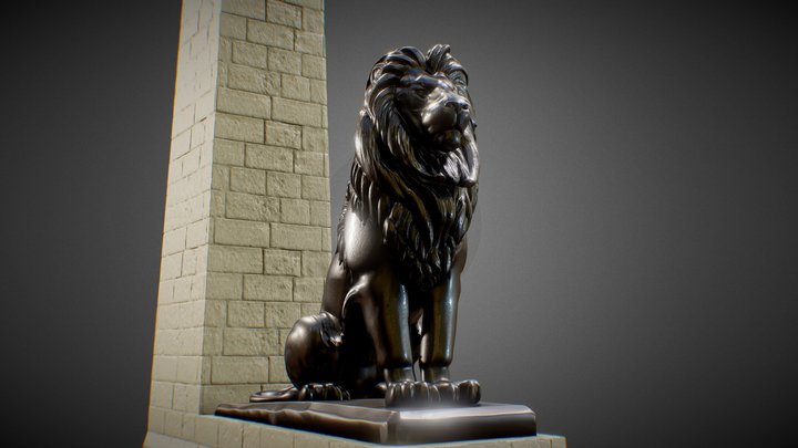 Qasr El Nile Lion 3D Print Ready 3D Model