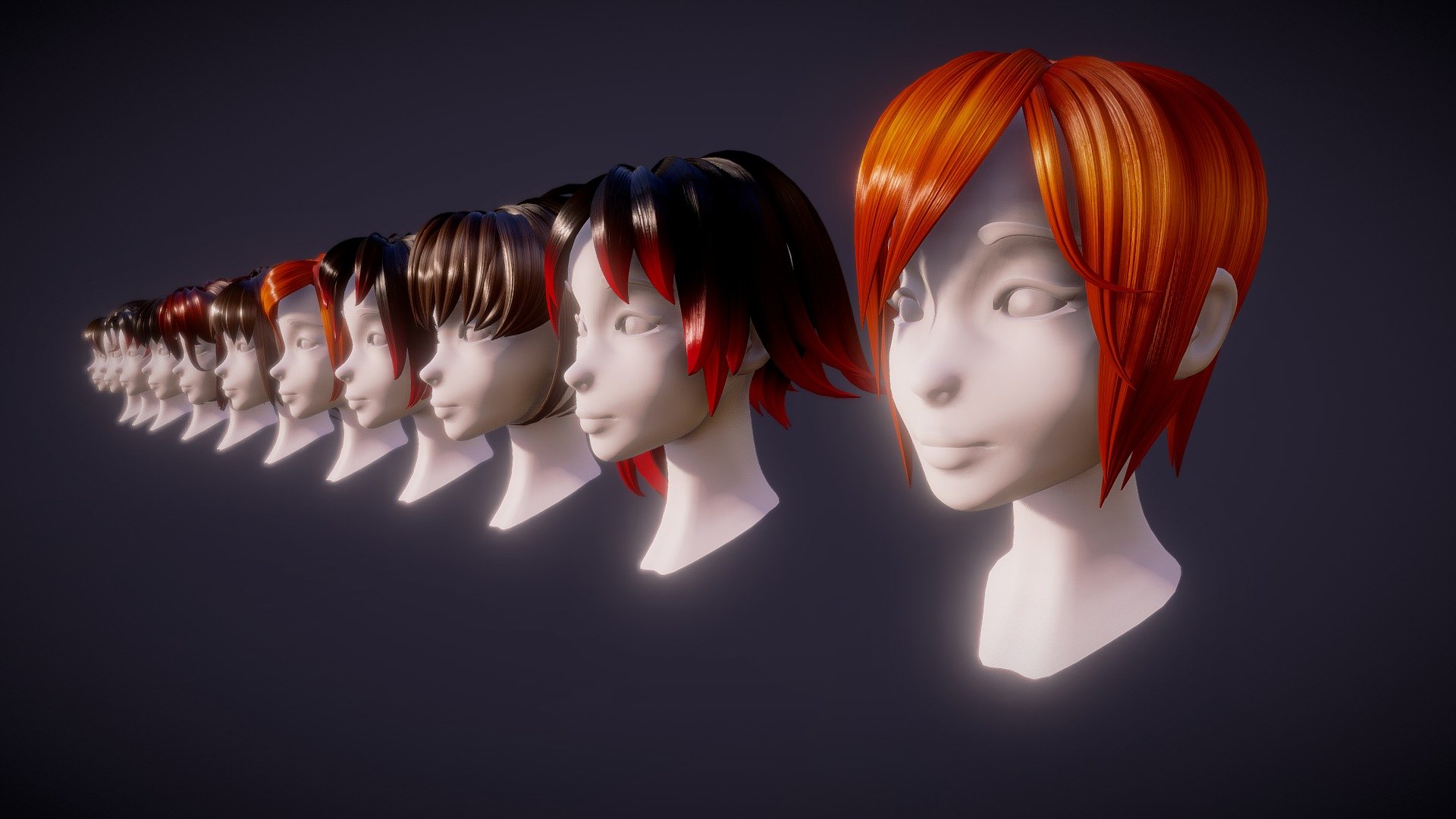 ArtStation - Anime Boy Hairstyles Pack (.Blend Files) | Game Assets