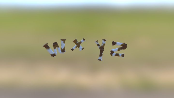 Rusty Pipe Font W-Z 3D Model