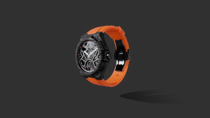 OSTA-7 Carbon Orange Rubber 3D Model