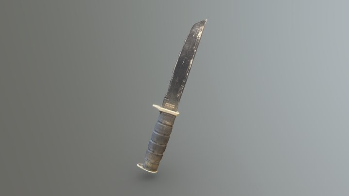 Fixed Blade Combat Knife 3D Model