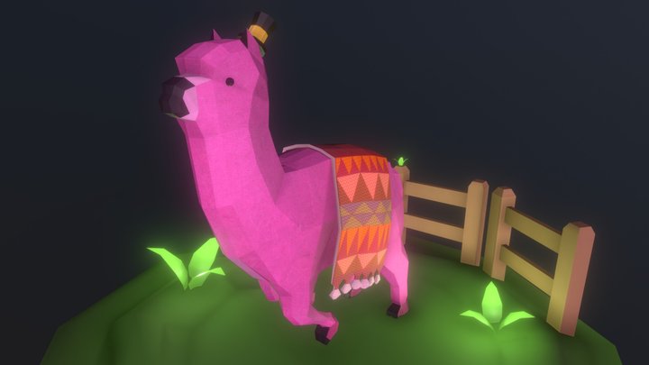 Low poly alpaca 3D Model