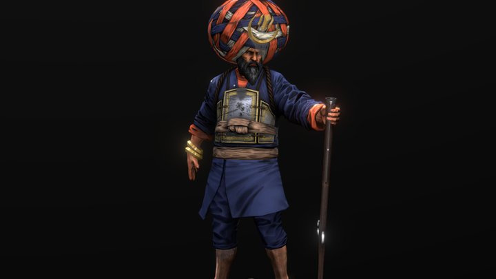 Sikh Warrior 3D Model