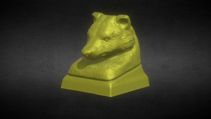 The Golden Badger Hufflepuff Keycap 3D Model