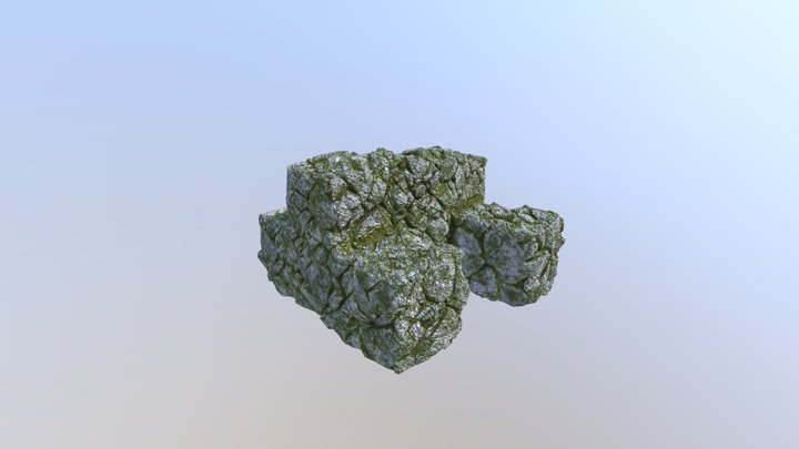 Mossed Stone Wall 3D Model