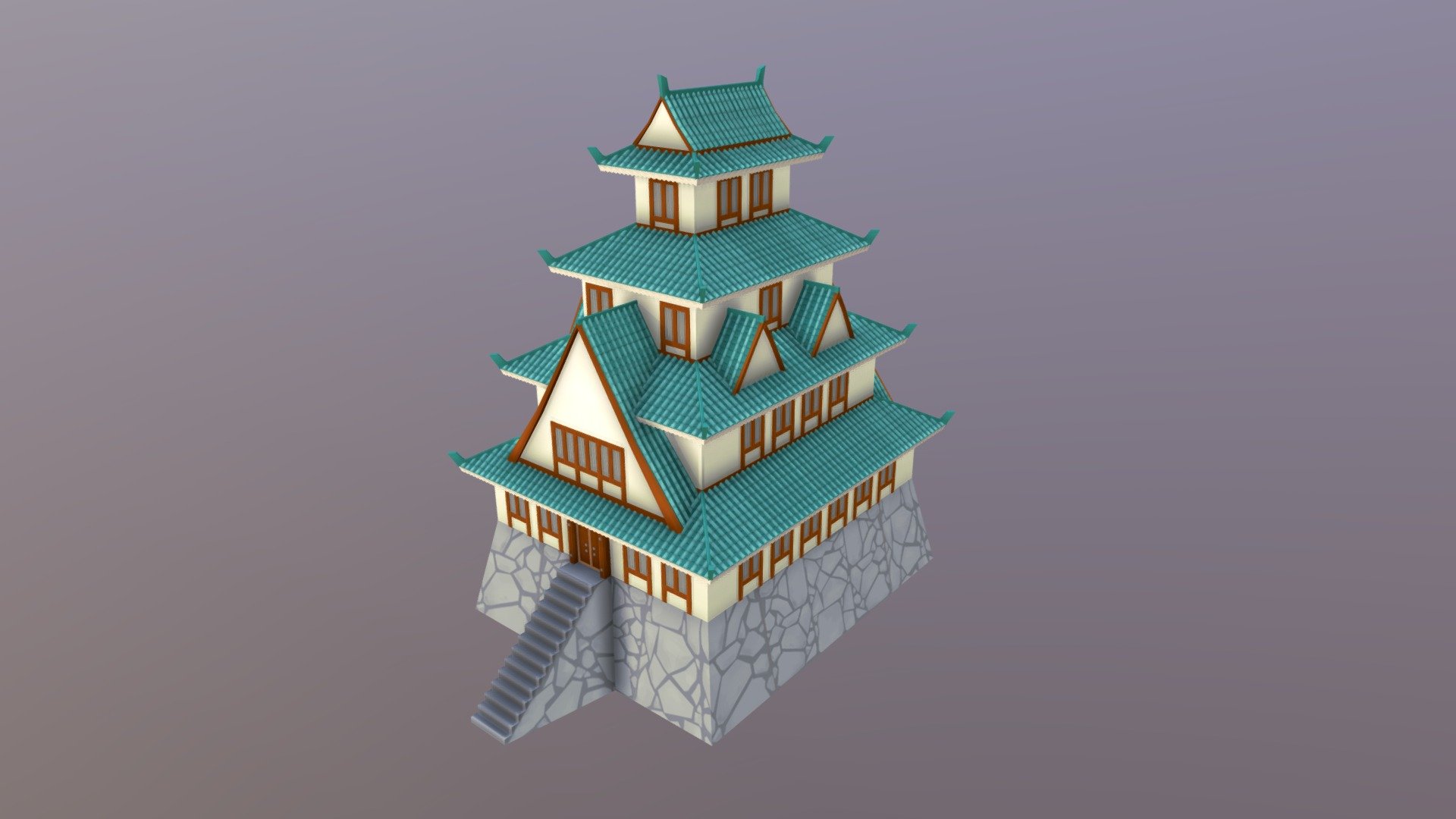 Feudal Japan Castle - Low-Poly Modular Kit