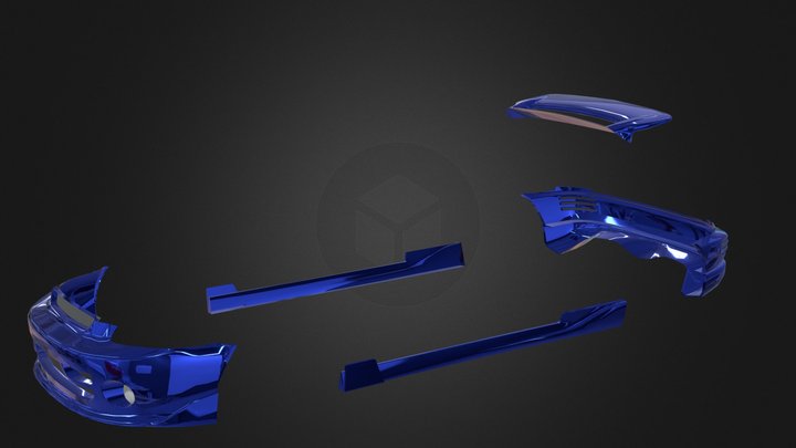 Civic Mugen Kit + Mugen spoiler RepliKit 3D Model