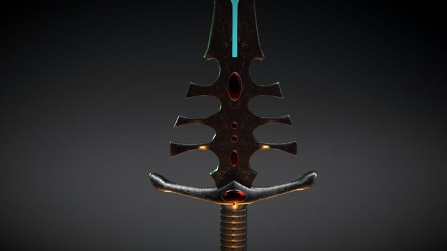 Eldar Sword 2H v2 3D Model